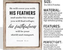 Christian Decor Signs, Framed Wall Plaque Sign 15 * 11.5 inches, Religious Home Decor, Inspirational Christian Gift for Him, He will Cover You with His Feathers Sign by CozyNest Decor
