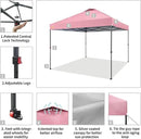 CROWN SHADES 10x10 Pop Up Canopy Tent - Patented Center Lock One Push Instant Outdoor Canopy Beach Tent with STO-N-Go Bag 8 Stakes & 4 Sand Bags，Pink by GreenHaven Gardens