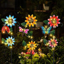 3 Pack Solar Garden Light, Sunflower & Insect Metal Solar Stake Lights, Outdoor Statues Figurine Lights for Spring Garden Lawn Patio Yard Decor by GreenHaven Gardens