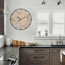 20 Inch Grand Farmhouse Wall Clock, Vintage-Inspired Wood & Metal Design with Large Etched Numbers, Silent Battery-Powered Timepiece for Offices, Kitchens, Bedrooms, and Living Rooms by CozyNest Decor