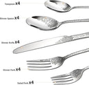 Floral 20 Pcs Silverware Set for 4, Food Grade Stainless Steel Flatware Set with Rose Flower Embossed Design, Eating Utensils Sets Include Fork/Knife/Spoon, Reusable Cutlery Set, Dishwasher Safe by CozyNest Decor