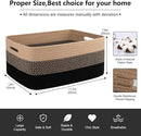 Large Storage Basket for Organizing, Woven Rope Basket for Shelves, Closet Organizer Bins for Clothes, Blanket, Toys, Baby Nursery Storage, 17.7" x 13" x 7.87", 2 Packs Black & Brown by TinyTreasures Baby Boutique
