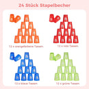 yeesport 48 Pcs Sport Stacking Cups, Sport Training Game for Challenge Competition, Plastic Stacking Cups, Classic Family Game for Kids and Adults, Red+Blue+Green+Orange by TinyTreasures Baby Boutique