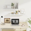 Fun Memories 32Inch Floating Shelves for Wall 2 Pack Wood Shelves for Kitchen, Bathroom, Bedroom Wall Mounted Rustic Wood Floating Shelf with Invisible Brackets for Books, Storage, Decor, White