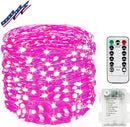 66Ft 200LED Fairy Lights Battery Operated with Remote, Waterproof Christmas String Lights with Timer for Indoor & Outdoor, Twinkle Light for Girl's Room Honeymoon Mother's Day Valentines Decor (Pink) by GreenHaven Gardens