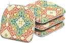 Indoor/Outdoor Chair Cushions 16x17 Inch, Patio Chair Cushions with Ties, All Weather Seat Cushions for Patio Furniture Home Garden Chair Use, Set of 4,Geometric Orange by GreenHaven Gardens