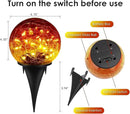 2 Pack Garden Solar Lights Outdoor Decorative, 60 LED Gradient red Cracked Glass Solar Globe Lights, Upgraded Waterproof Ball Lights for Yard Pathway Patio Christmas Outside Decor, 4.73" by GreenHaven Gardens