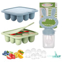 WAJIAYON Baby Breastmilk Popsicle Molds & Baby Fruit Feeder (3 Pack), Baby Food Freezer Tray Storage Containers, Silicone Teething Pacifier Feeder and Teether for Babies,Baby Feeder - Green by TinyTreasures Baby Boutique