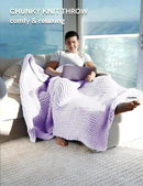 YnM Chunky Throw Blanket, Medium-Weight, Hand Knitted, Skin Friendly, Ventilated and Breathable, Machine Washable, Home Décor Piece for Couch, Sofa and Bed (Iris Lavender, 50x70 Inch) by CozyNest Decor