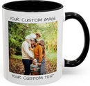 Personalized Coffee Mug – Custom Photo, Text, or Logo Ceramic Mug Tea Cup | Taza Personalizada with Picture or Message | Customized Gift Idea for Men & Women, Mom, Dad, Friends - White/Black | 11oz by TinyTreasures Baby Boutique