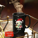 Coffee Mug With Xmas Turtle Design, Personalized Turtle Wearing Santa Hat Cup, Cute Baby Animal Black Mug 11oz 15oz, Custom Christmas Ceramic Cup, Customized Christmas Animal Mug Gift by CozyNest Decor