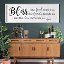 Bless the Food Before Us, the Family Beside Us, and the Love between us Framed Wall Art for Dining Room, 40''×15'' Holy Positive Religious Rustic Bible Verse for Christian God Jesus Christ Prayer by CozyNest Decor