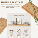 Rustic Elm Wood Floating Shelf for Wall, Flat Edge 48"W x 9.2"D x 1.4"H, 1 Pack with Invisible Bracket, Large Wall Mounted Storage Shelf for Living Room Bedroom Kitchen Bathroom Decor, Natural Finish by TinyTreasures Baby Boutique