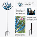 91 inch Wind Spinners Outdoor - Extra Large Outdoor Metal Wind Sculptures Spinners with Stake, Windmills for The Yard Garden, Yard Art Garden Lawn Decor - Blue (27" W x 91" H) by GreenHaven Gardens