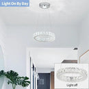 11.8" Crystal Chandelier LED Round Flush Mount Ceiling Light Fixture Modern Hanging Pendant Lighting Mini Ring Chandeliers for Dining Room Kitchen Island Hallway Bathroom (Cool White) by CozyNest Decor