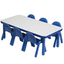 Children’s Factory Baseline Preschool 60" x 30" Rectangular Table & Chair Set - Solid Blue - AB74620PB by CozyNest Decor