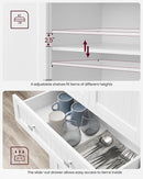 VASAGLE Pantry Cabinet, 71.7-Inch High Freestanding Tall Cupboard Storage Cabinet with a Drawer, 2 Cabinets, 4 Adjustable Shelves, 6 Door Shelves, for Living Room, Kitchen, White UBBC561P31V2 by CozyNest Decor