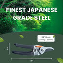 Saboten Japan 7.9" Japanese Pruning Shears - Premium Steel Blades, Rust-Resistant Fluorine Coating, Ergonomic Grip, Duracon Safety Lock - forest Originals, Made in Japan, Gardening & Farming Scissors by GreenHaven Gardens