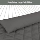 ANOW Outdoor Hammock with Stand 12FT, Heavy Duty Hammock with Steel Stand, Included Detachable Pillow and Pad, 450 LBS Weight Capacity, Gray by GreenHaven Gardens