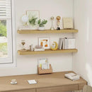 Floating Shelves Wall Shelf 40 Inch, 8 Inch Deep Floating Shelf for Wall, Farmhouse Black Wood Shelves Invisible Bracket for Living Room, Bedroom, Kitchen, 40 x 8 x 1.4 Inch, Set of 2, Oak Color by CozyNest Decor