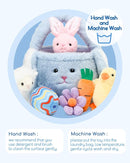 7 Piece Plush Stuffed Animals Playset Toys with Rabbit, Chick, Lamb, Carrot, Egg, Flower, Furry Bag, Soft Basket Set Toys for Girls Kids Ages 3+, Birthday Christmas Valentines Easter Party Favors by TinyTreasures Baby Boutique