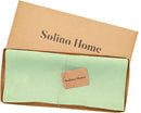 Solino Home Linen Table Runner 90 Inches Long - 100% Pure Linen Pastel Green Table Runner 14 x 90 Inch - Fete by CozyNest Decor