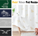 Vangao Kids Curtains White Drapes Dinosaur Curtains for Boys Kids Nursery Girls Room Golden Dino Foil Print Light Filtering Grommet Top Window Drapes 63 Inches Length 2 Panels by TinyTreasures Baby Boutique