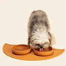 The Slowdown Bowl Silicone Slow Feeder for Cats & Kittens, Slow Eating Mealtime Solution with Lick Modern Mat Design, Reduces Gulping, Fits 1 Cup 6” Across x 1.25” Tall, Small-Terracotta by CozyNest Decor