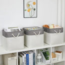 Bidtakay Fabric White Baskets for Shelves Set of 3 Cube Storage Large Organizer Bins 13x13 Closet Storage Bins for Home Office Nursery Collapsible Storage Bins for Organization by CozyNest Decor