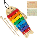 MUSICUBE Xylophone for Baby Toddler Fish Shape Wooden Xylophone with 2 Mallets Educational & Preschool Learning Percussion Instrument Professional Tuning Musical Toys for Kids Aged 3+ by TinyTreasures Baby Boutique