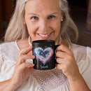 Personalized Love Heart Ceramic Mug, Custom Name Black Cup 11oz Or 15oz, Customized Celestial Themed Coffee Mug, Valentine's Day Themed Keepsake Cup, Gift For Him Her, Heart Mug by CozyNest Decor