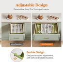 Lifewit Utensil Organizer for Kitchen Drawers, Expandable Cooking Utensil Tray, Adjustable Cutlery Silverware Flatware Holder, Plastic Spatula Tools and Gadgets Storage Divider, Large, Green&White by CozyNest Decor