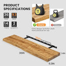 Floating Shelves for Wall, 36"x9.3" Rustic Solid Live-Edge Elm Wood Wall Shelves, Heavy-Duty Floating Shelves with Invisible Brackets, Set of 2 for Living Room, Bedroom, and Kitchen, Natural Finish by CozyNest Decor