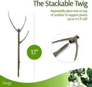 Stackable Plant Support Stakes, Stem Holder Structures for Indoor & Outdoor Use, Garden Accessories for Climbing & Potted Plants, Trellis Alternative - Moonstone, 10 Pack, 17" L by GreenHaven Gardens