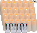 Aignis 24pcs Flameless LED Candles Battery Operated with 10-Key Remote Timer, Outdoor Waterproof Electric Lights, Warm Flickering Glow for Cozy Home/Wedding/Holiday Décor (D2.2'' x H4''/5''/6''/7'') by CozyNest Decor