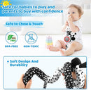 Car Seat Toys Hanging and Stroller Toys for Babies 0-6 Months，High Contrast Baby Toys for Newborn 0 3 Months Brain Development,Black and White Baby Toys for Crib Mobile，Infant Ideal Gift by TinyTreasures Baby Boutique