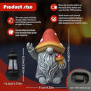 Mushroom Gnome Garden Decor Outdoor Statues, Cute Solar Lights Lawn, Balcony, Yard Decorations, Outdoor Garden Decorations for Patio Mom Gift by GreenHaven Gardens