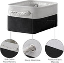 TheWarmHome Storage Bins for Shelves - 12x8x5.2 inch 1 Pack Storage Baskets for Gifts Empty for Closet Organizing Dog Gift Cloth Toy Cubes Box (White & Black) by TinyTreasures Baby Boutique
