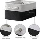 TheWarmHome Storage Bins for Shelves - 12x8x5.2 inch 1 Pack Storage Baskets for Gifts Empty for Closet Organizing Dog Gift Cloth Toy Cubes Box (White & Black) by CozyNest Decor