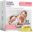 The Clean People Laundry Detergent Pods - Recyclable Packaging, Hypoallergenic, Stain Fighting - Ultra Concentrated, Laundry Soap - Baby (Unscented), 32 Pack by TinyTreasures Baby Boutique