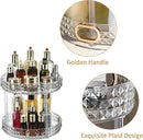 Wesoke 2 Tier Lazy Susan Turntable Cupboard Organiser, Large Rotating Kitchen Spice Rack Spinning Condiment Seasoning Organizer, Detachable Revolving Bathroom Makeup Tray Holder for Cabinet Fridge by CozyNest Decor