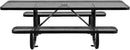 Global Industrial 8'L Rectangular Picnic Table, ADA Compliant, Expanded Metal, Black Thermoplastic Coating, Attached Benches, 1-1/2” Umbrella Pole Hole, Outdoor-Rated by GreenHaven Gardens