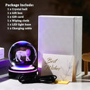 YWHL 3D Crystal Ball Lion Figurine with LED Base, Lion Gifts for Men Women Lions Lovers on Christmas Birthday, Lions Ornament Glass Sphere Decorative Ball for Home Decor (80mm) by GreenHaven Gardens