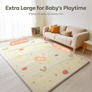 Extra Large Foldable Play Mat, Reversible Baby Play Mat with Edge Reinforcement, Non-Toxic & Waterproof Baby for Floor, Foam Playmat with Travel Bag, Rainbow, Cloud & Moon, 71"x59" by TinyTreasures Baby Boutique