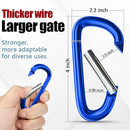 sprookber 4" & 5" Extra Large Aluminum Carabiner D Ring, Caribeener Clips, Spring Snap Hook for Keychain Clip, Set of 4 by TinyTreasures Baby Boutique