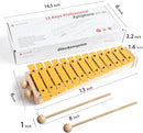 MUSICUBE 13 Keys Xylophone for Kids Wooden Xylophone Musical Instrument with Mallets Glockenspiel Instrument Educational Sensory Musical Toys Christmas Gift Choice for Boys Girls Aged 3+ by TinyTreasures Baby Boutique