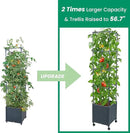 GREEN MOUNT Raised Garden Bed Planter Boxes with Trellis for Climbing Vegetables Plants, 56.7" Tomatoes Planters Outdoor Tomato Cage w/Wheels by GreenHaven Gardens