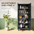 Letaya Storage Cabinet,75" H Metal Kitchen Pantry Cabinets with Doors and Adjustable Shelves,Pantry Organizers for for Cupboard/Dining/Bathroom/Office/Garage Room,Black by CozyNest Decor