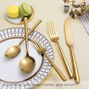 Gold Silverware Set Flatware Set Stainless Steel Cutlery Set Hexagon Handle Home Kitchen Daily Use 30 Pieces Service for 6 by CozyNest Decor