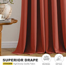 MIULEE Burnt Orange Blackout Curtains for Bedroom Living Room 72 Inches Long 2 Panels, Thermal Insulated Room Darkening Drapes Solid Grommet Top Noise Reduction Terracotta Rust Fall Window Treatments by TinyTreasures Baby Boutique